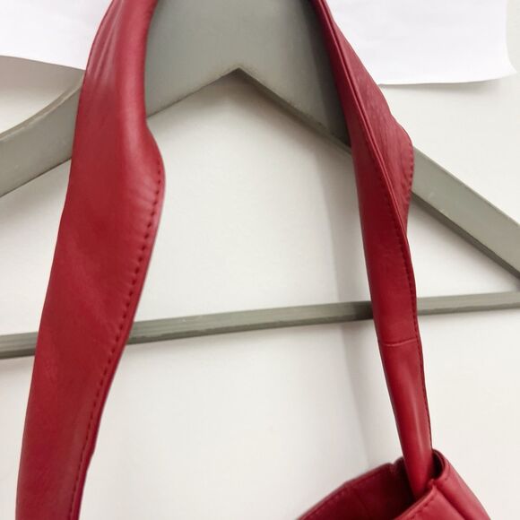 J.Jill Leather Hobo Slouch Tie Knot Large Red Handbag - Picture 7 of 16
